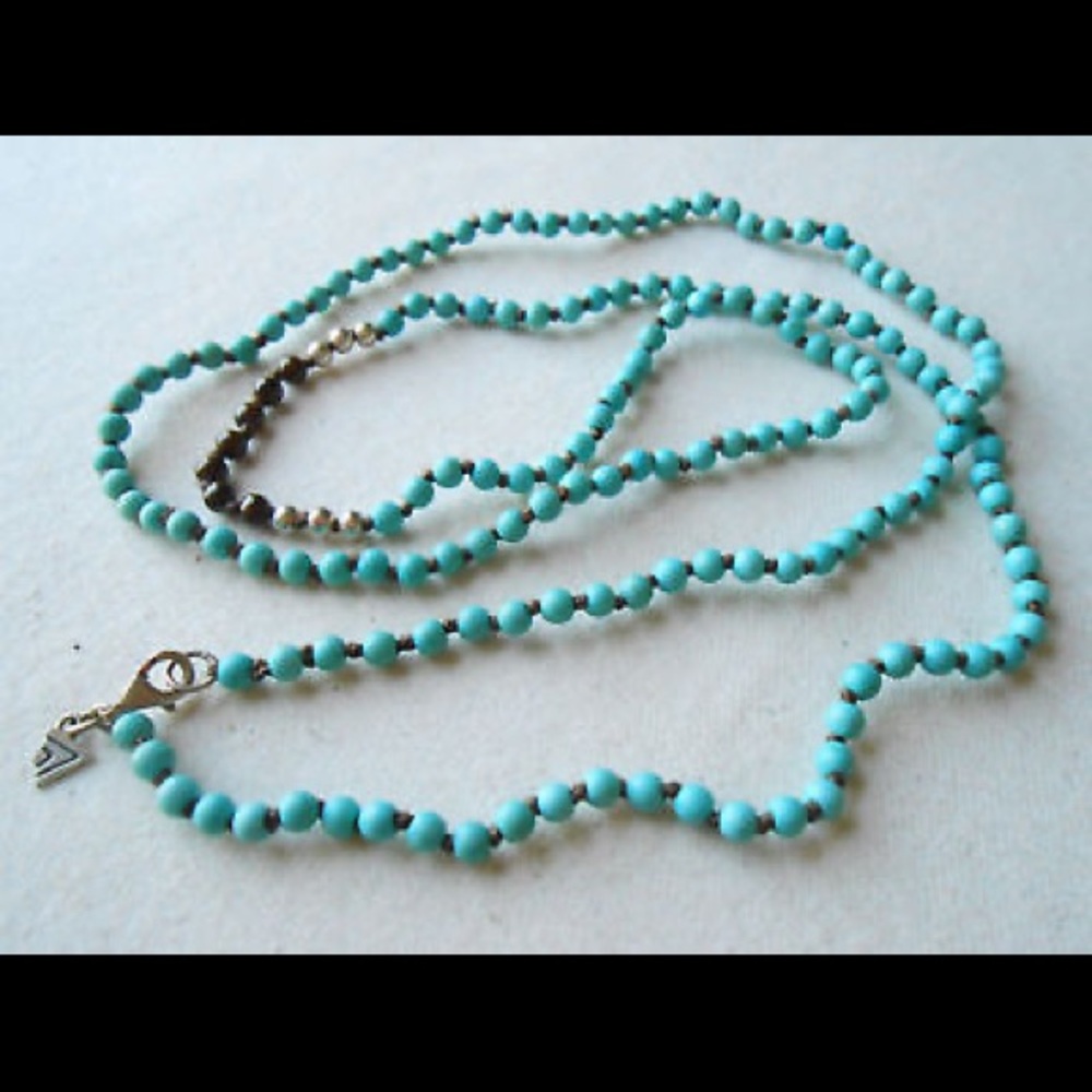 Silpada Sterling Howlite Bronzite Great Lengths Bead Necklace